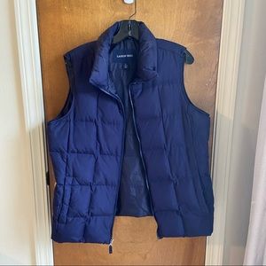 Land’s End Women’s Down Vest in Navy with FLEECE LINED POCKETS